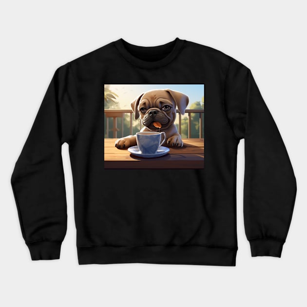 Sweet Tea Puppy Crewneck Sweatshirt by vk09design